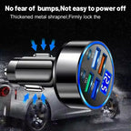 6-Port Fast Car Charger | 66W USB + Type-C Adapter with LED Display | QC3.0 + PD