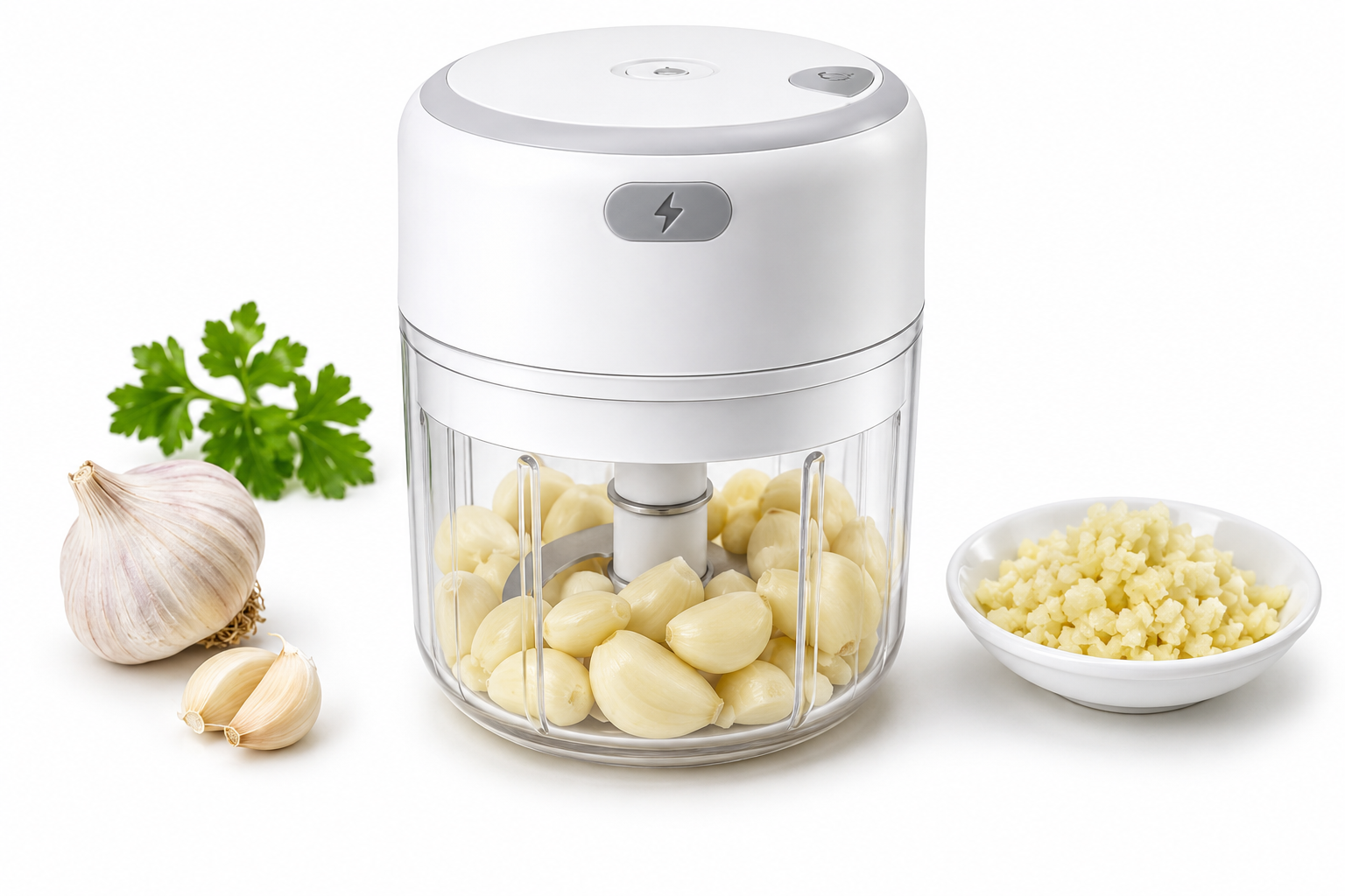 Portable Electric Mini Chopper | USB Rechargeable | 250ml Food Processor | One-Touch Operation