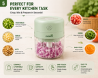 Portable Electric Mini Chopper | USB Rechargeable | 250ml Food Processor | One-Touch Operation