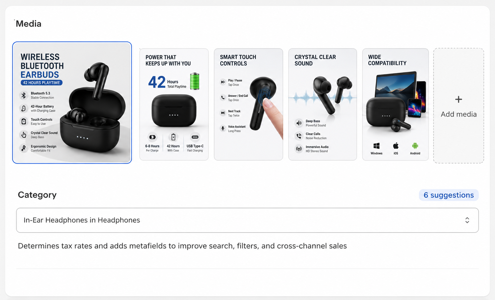 Wireless Bluetooth Earbuds with Charging Case | Bluetooth 5.3 | 42-Hour Battery | Touch Controls