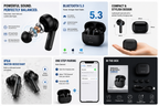 Wireless Bluetooth Earbuds with Charging Case | Bluetooth 5.3 | 42-Hour Battery | Touch Controls