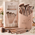 Premium Makeup Brush Set (12 Pieces) | Soft Synthetic Bristles | Professional Face & Eye Makeup Brushes