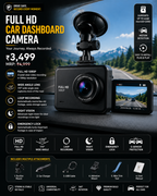 Full HD Car Dashboard Camera | 1080P Dash Cam | 170° Wide Angle | Night Vision | Loop Recording