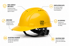 Industrial Safety Helmet | ISI Certified | High-Impact ABS Construction | Adjustable Safety Head Protection