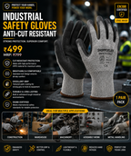 Industrial Safety Gloves | Anti-Cut Resistant | High Grip | Breathable Protective Work Gloves