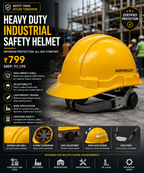 Industrial Safety Helmet | ISI Certified | High-Impact ABS Construction | Adjustable Safety Head Protection
