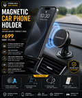 Magnetic Car Phone Holder | 360° Rotating Dashboard Mount | Strong N52 Magnets | Universal Smartphone Compatibility