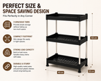 3-Tier Multipurpose Kitchen Storage Rack | Space Saving Organizer | Durable Metal & Plastic Shelves