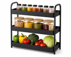 3-Tier Multipurpose Kitchen Storage Rack | Space Saving Organizer | Durable Metal & Plastic Shelves