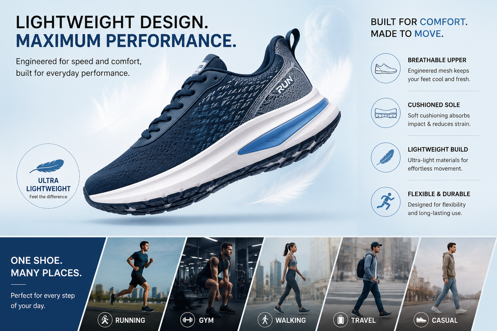 Premium Running Shoes | Lightweight Breathable Sports Sneakers | Cushioned Sole | Unisex