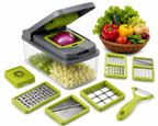 Stainless Steel Vegetable Cutter Set | Multi-Blade Kitchen Slicer | Manual Food Chopper with Container
