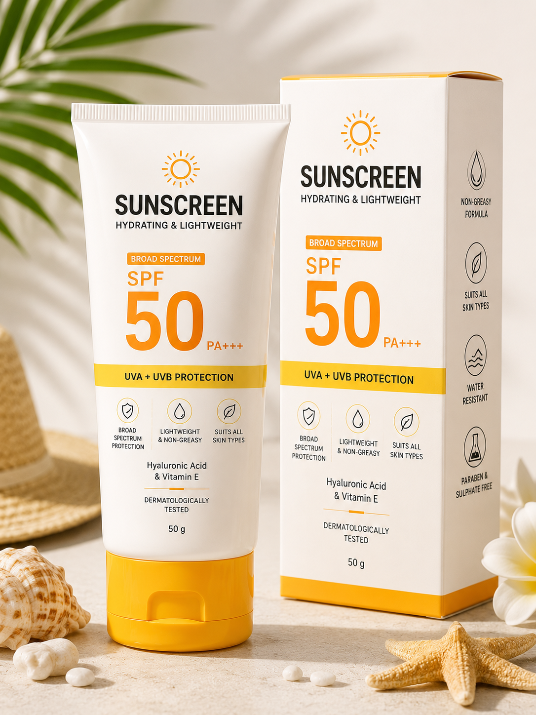 Daily Defense Sunscreen SPF 50 PA++++ | Broad Spectrum UV Protection | Lightweight & Water Resistant | 50g