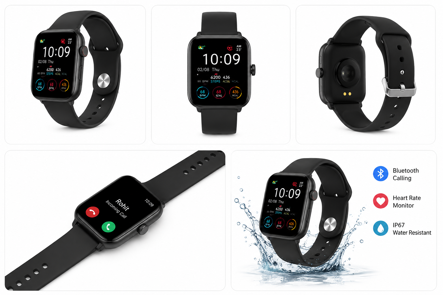 Premium Smart Watch with HD Display | Bluetooth Calling | Heart Rate Monitor | IP67 Water Resistant