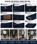 Premium Men's Slim Fit Denim Jeans | Stretchable Cotton Blend | Mid-Rise | Casual Wear